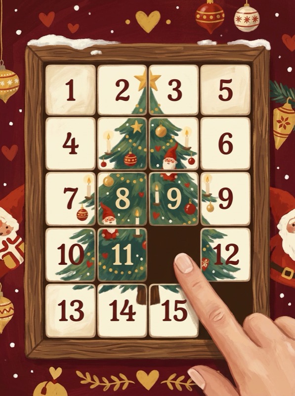 Jule-skydespil (15-puzzle)